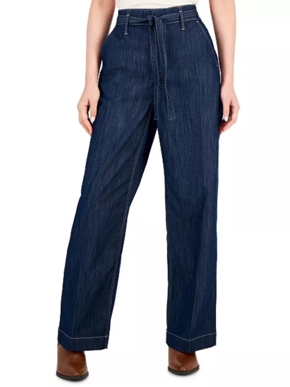 Tommy Hilfiger
Women's Tie-Belt Wide-Leg Denim Jeans